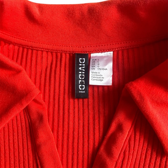 H&M Divided Bold Red Ribbed Dress - Picture 3 of 7